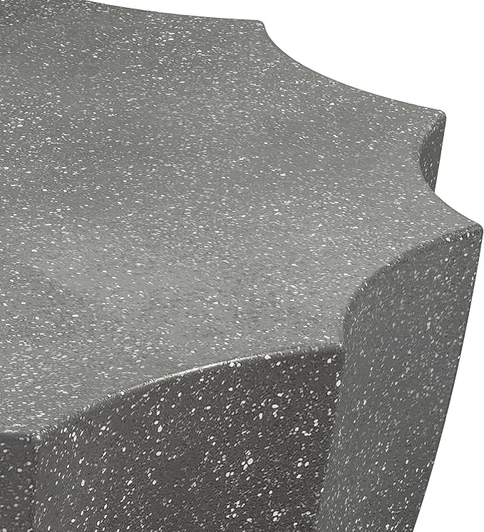 35.43" Faux Stone Coffee Table Round for Indoor or Outdoor Concrete Coffee Tables MgO Cement Center Tables for Living Room Patio Garden Backyard Balcony, Waterproof, Dark Grey Bowl