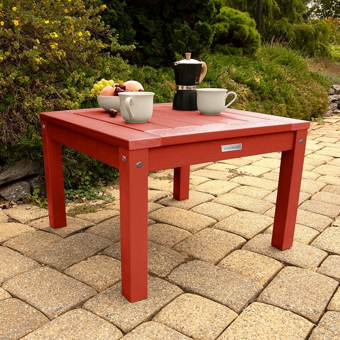 highwood AD-DSST1-RED Adirondack Side Table, Rustic Red