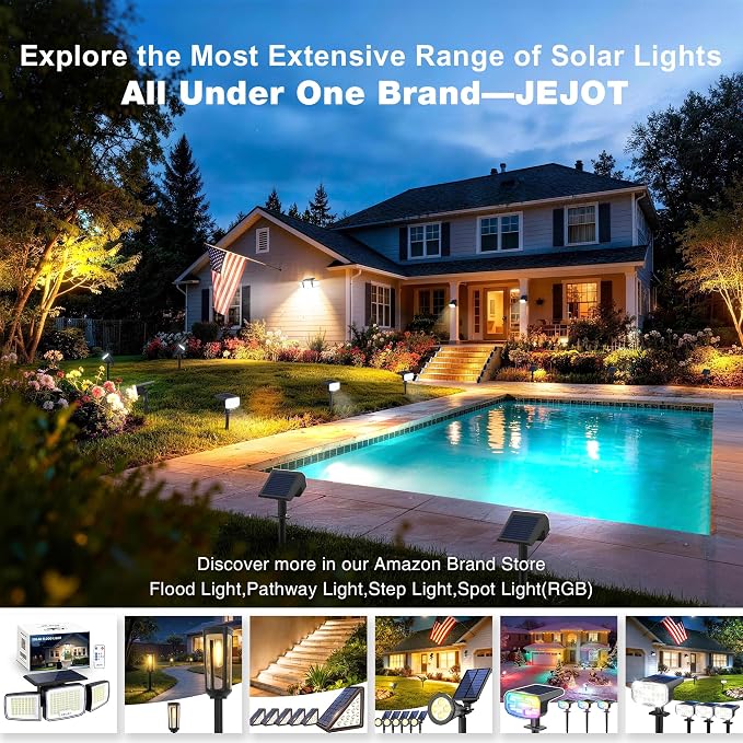 JEJOT Solar Spot Lights Outdoor Waterproof,8 Pack,2 Lighting Modes Solar Spotlights, Solar Lights for Yard Garden Lawn Landscape,Natural White