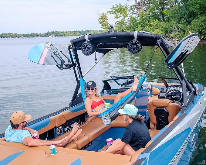 MISSION Boat Hammock for Wake Tower, Portable Hammock with Adjustable Nylon Straps and Carabiners, Outdoor Hammock Hanging Seat for Lake Days and Relaxing on Board (Swinging Cloud)