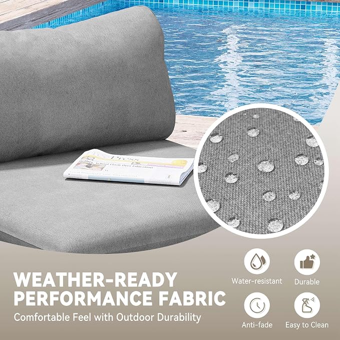 Crestlive Products Outdoor Patio Furniture Set with Coffee Table, 6 Seater Modular Oversized Patio Conversation Set with Cushions, Modern Sectional for Backyard, Deck, Porch, or Poolside
