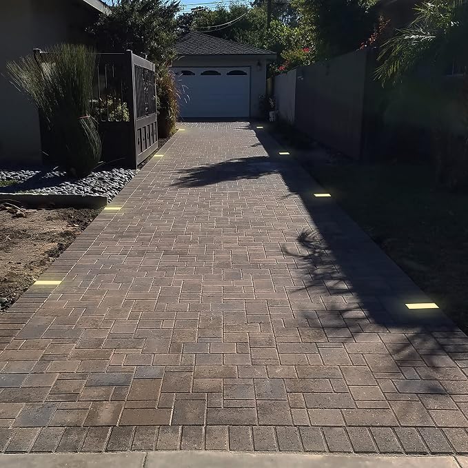 LUMENGY Paver Light 3×6 Inch (2.95 X 5.9), 2700K Warm White Glare-Free Illumination for Driveways, Pathways, Pool Deck & Patios, 12V AC/DC, Waterproof & Drive-Over Rated V2