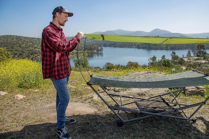 Kamp-Rite Portable Hammock with Removable Canopy Easy to Set up and take Down