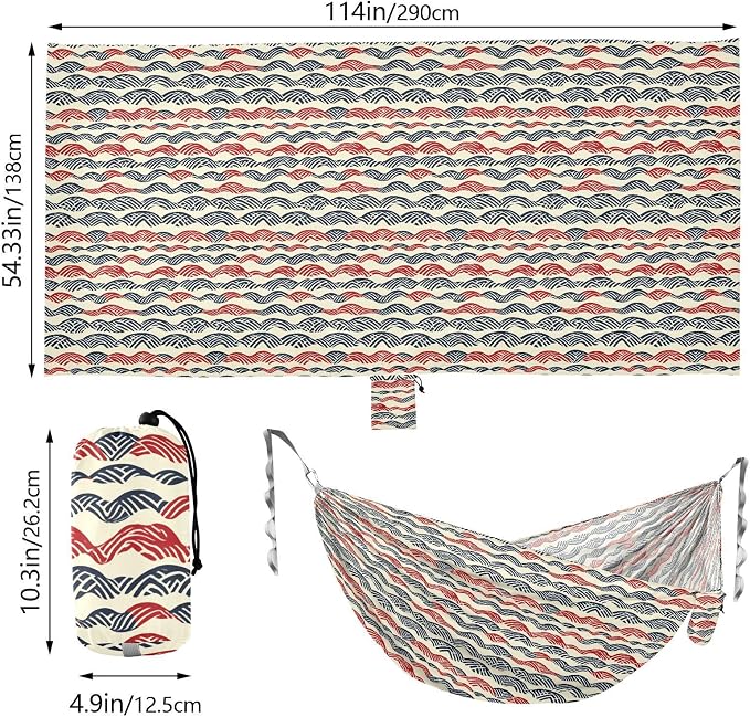 American Flag Retro Outdoor Hammock Rope Hammock for Outside Patio Garden