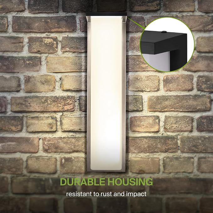 ASD LED 24" Outdoor Wall Light, Front Door House Sconce | 3CCT, Dimmable, Waterproof, ETL Listed | 30W 2600LM 3000-5000K 100-277V | Exterior Patio Lighting Fixture, Porch Lamp | Black, 4 Pack