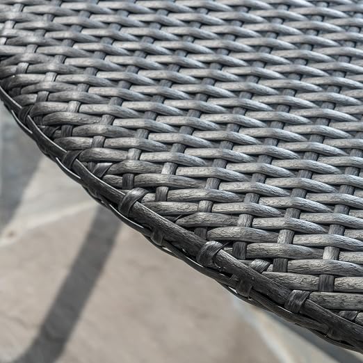Christopher Knight Home Corsica Wicker Round Dining Table, Grey