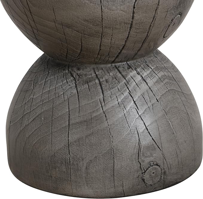 Christopher Knight Home 16.54" H Realistic Wood Vibe MGO Side Table Sculptural Hourglass End Table Indoor Outdoor Living Room Patio Balcony Decor Accent Table