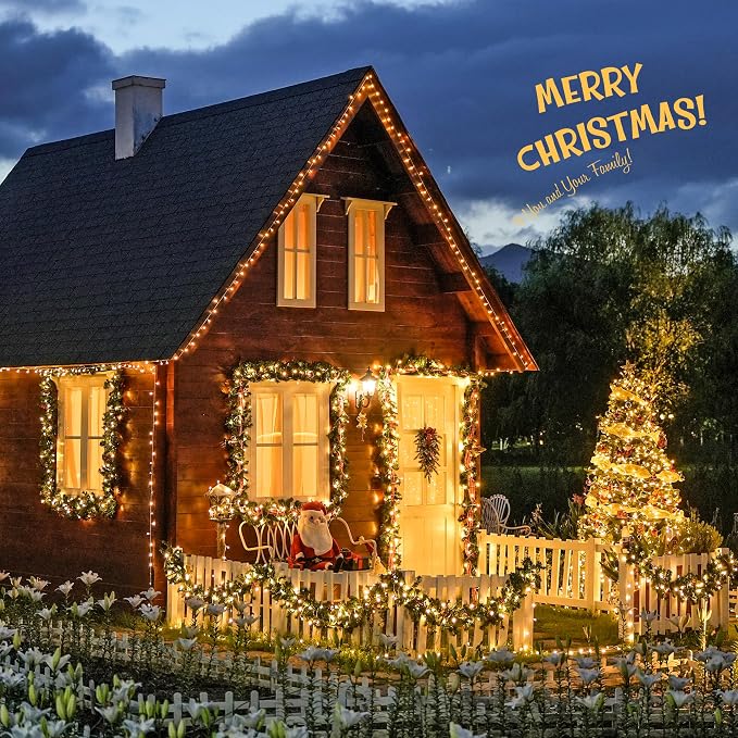 JMEXSUSS 168Ft 600 LED String Lights for Outside, Christmas Lights Outdoor | Indoor Classroom Lights Plug in for Tree Bedroom Patio Wedding Party Holiday Christmas Pergola Decor, Remote, Clear Wire