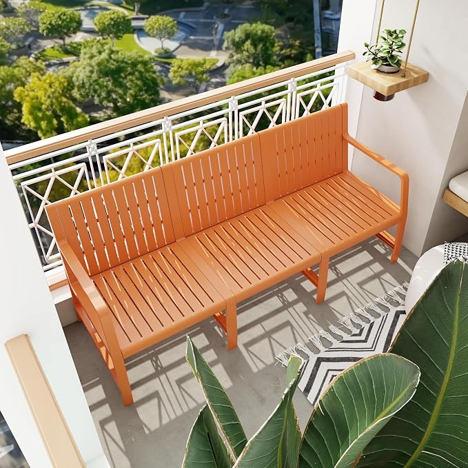 KEIKI 1 PC Outdoor Indoor 3-Seater Sofa PP Furniture Set Easy Assembly for Patio