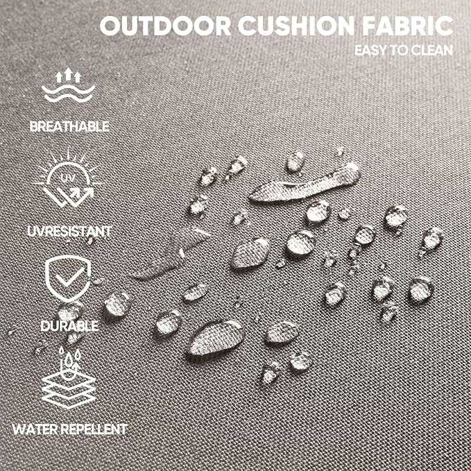 Swivel Patio Chairs sofa Set of 4 with 6" Thick Cushion - Wicker Outdoor Swivel Rocker Patio Chair with Side Table, High Back Comfortable Outdoor Glider Chairs - Brown Wicker | Grey Cushions