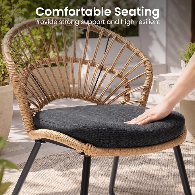 13 Piece Aluminum Outdoor Dining Set with Rattan Patio Chairs | 116" Large Rectangle Table with Umbrella Hole, 12 Shell Shaped Side Chairs with Black Cushions for Backyard Garden Deck