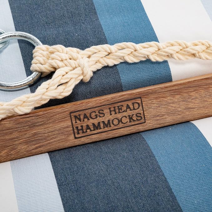Nags Head Hammocks Gateway Coast Sunbrella Cushioned Single Swing – 24 in. x 24 in., 350 lb Capacity, Cumaru Spreader Bar, Handcrafted in The USA