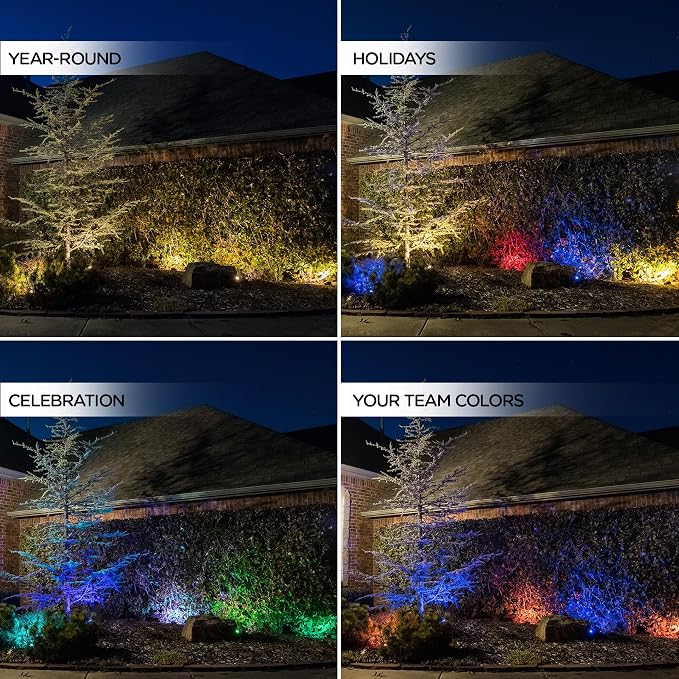 Enbrighten LED Ground Lights Outdoor 40ft | Color Changing | Remote Control | Path Lighting | Pack of 2