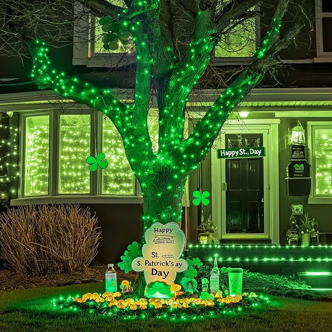 JMEXSUSS 150 LED Green Christmas Lights Indoor, Green Lights for Halloween | Connectable String Lights Outdoor, 59ft 8 Modes Green Christmas String Light for Bedroom Room Home Party Christmas Tree Decor