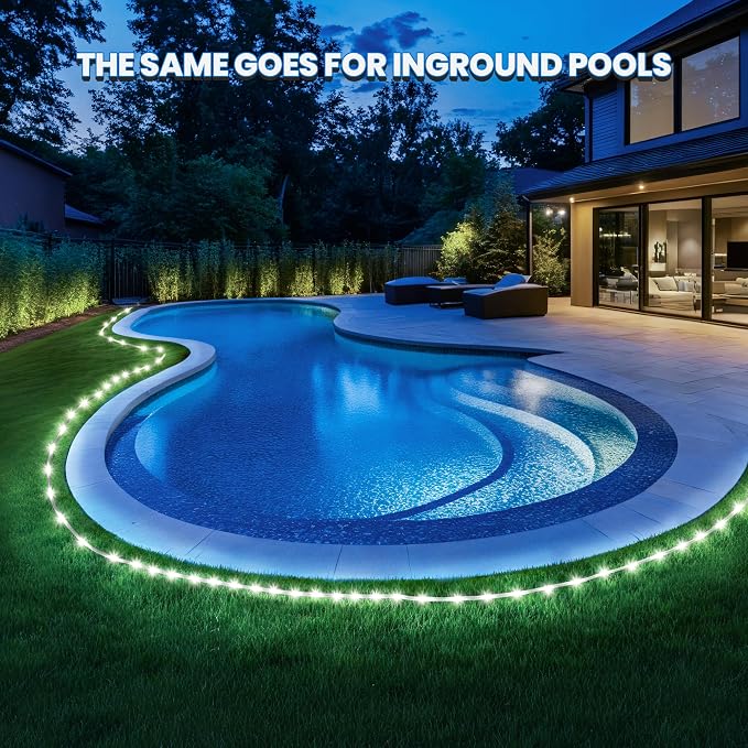 GIGALUMI 2 Pack Solar Rope Lights Outdoor Waterproof, Cool White | Total 72FT 200LED, 8 Modes IP65, Solar String Lights for Outside Tree Fence Railing, Decorative Lighting for Patio Yard Porch