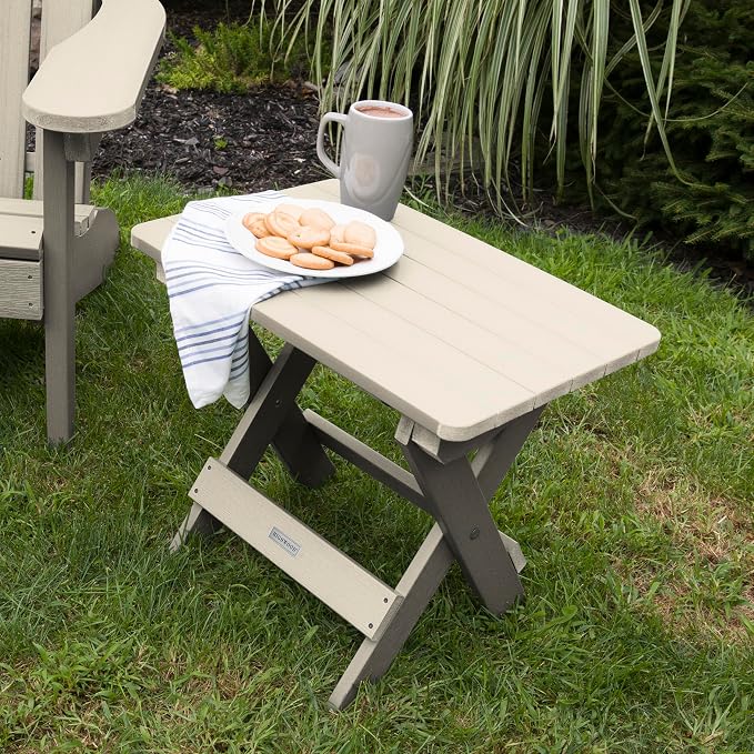 highwood AD-TBS1-WAE Adirondack Folding Side Table, Whitewash