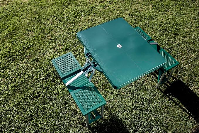 PICNIC TIME NFL Picnic Table Portable Folding Table with Seats and Umbrella