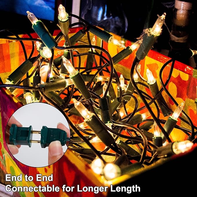 Christmas Lights, 150 Count 29 FT Christmas Mini String Lights, Green Wire Fairy Light, 120V UL Certified Connectable Xmas Tree Light for Patio, Holiday, Party, Outdoor Indoor Decoration, Warm White
