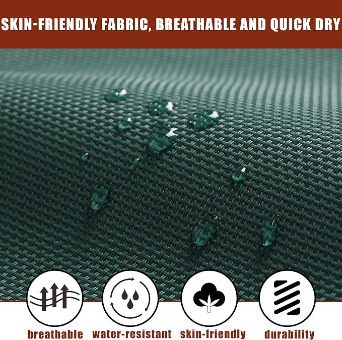 TegerDeger Anti-flip 12FT Hammock Large Hammock 450LB Capacity with Iron Spreader Bar & Nylon Rope for Outside, Patio, Garden, Backyard, Beach - Dark Green