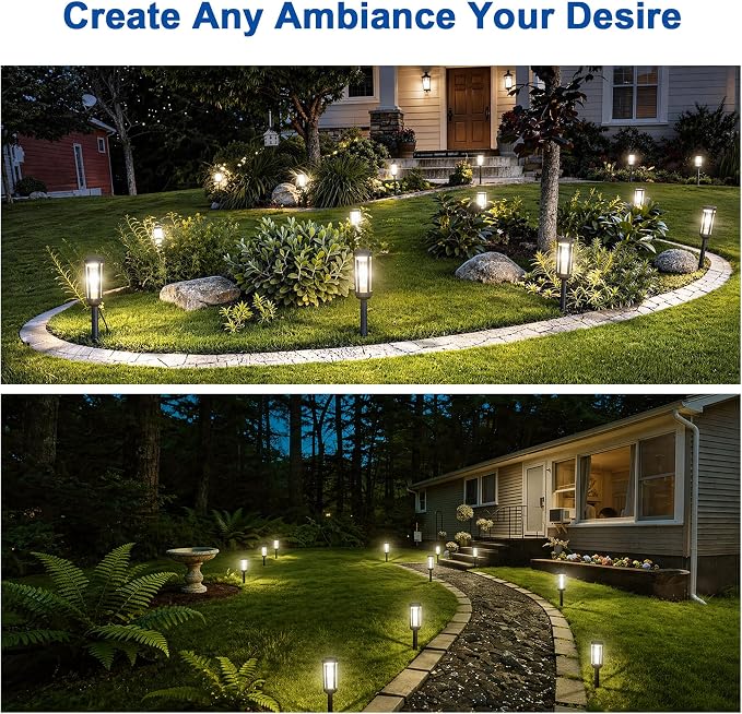 JEJOT Solar Pathway Lights Outdoor Waterproof, 2 Pack Solar Walkway Lights | Solar Light outdoor for Lawn Yard Garden Patio Driveway Decor Landscape, Cool White
