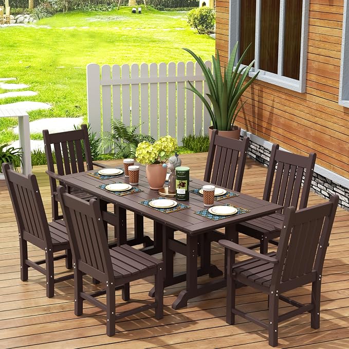WestinTrends Malibu 71" Outdoor Patio Dining Table, Dark Brown