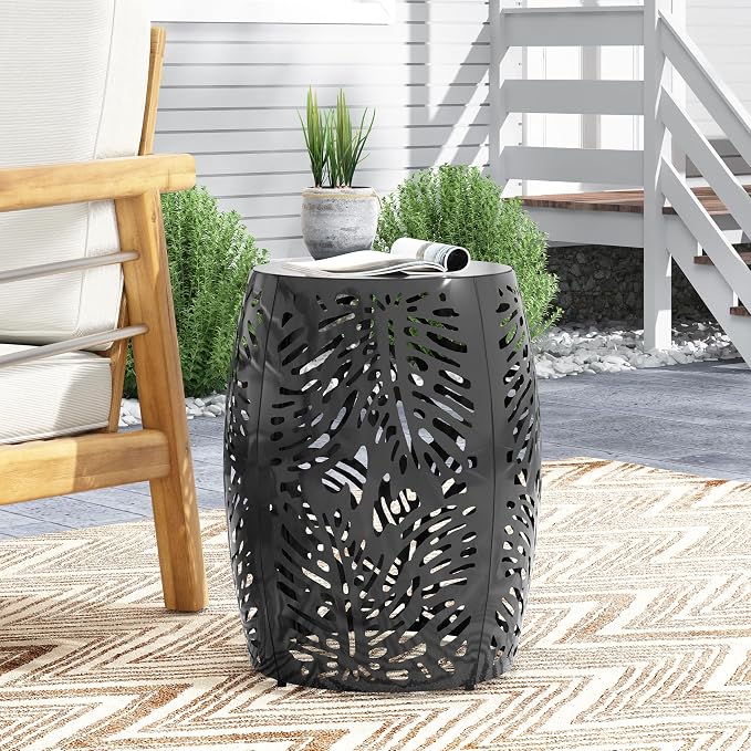 Patio Dining Table, Round, Black