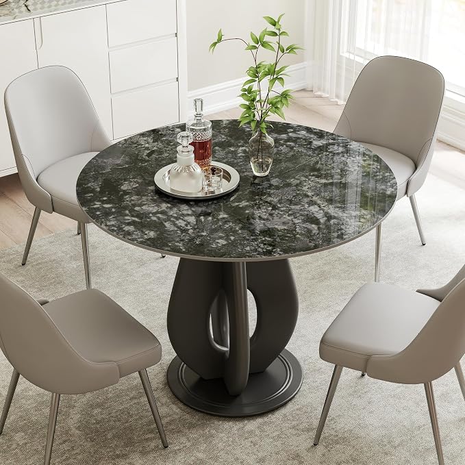 39.3″ Round Sandstone Sintered Stone Table Top - Heat Resistant Waterproof for Dining Table, Office Desk, Bar, Patio