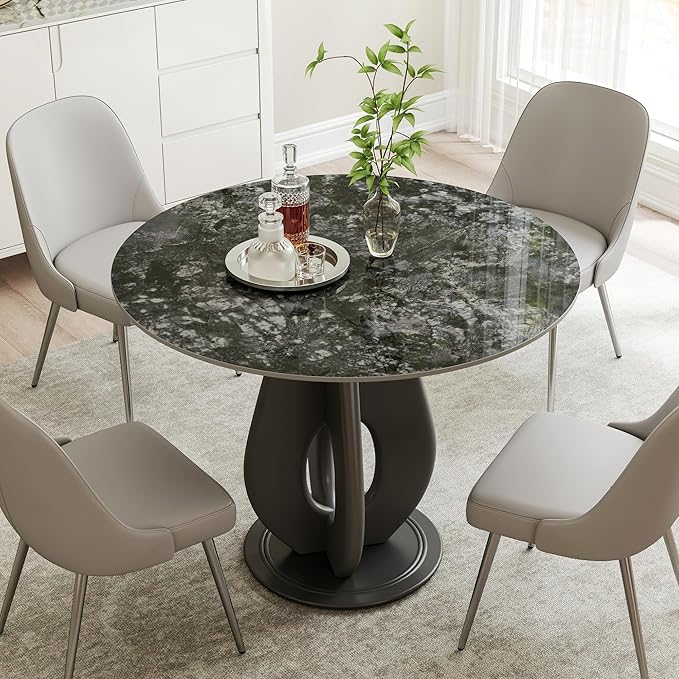 35.4″ Round Sandstone Sintered Stone Table Top - Heat Resistant Waterproof for Dining Table, Office Desk, Bar, Patio