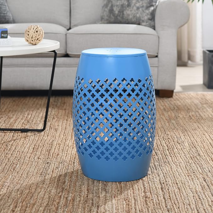 Outdoor 12" Iron Side Table, Outdoor Side Tables, Round Patio Side Table End Table