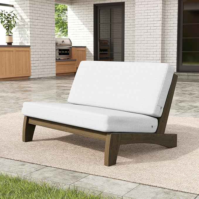 Pia Ricoo 1-Piece Patio Furniture Set, Outdoor Loveseat with 4.5-Inch Thick Cushions, All-Weather Outdoor Sofa for Backyard, Deck, Lawn - Beige