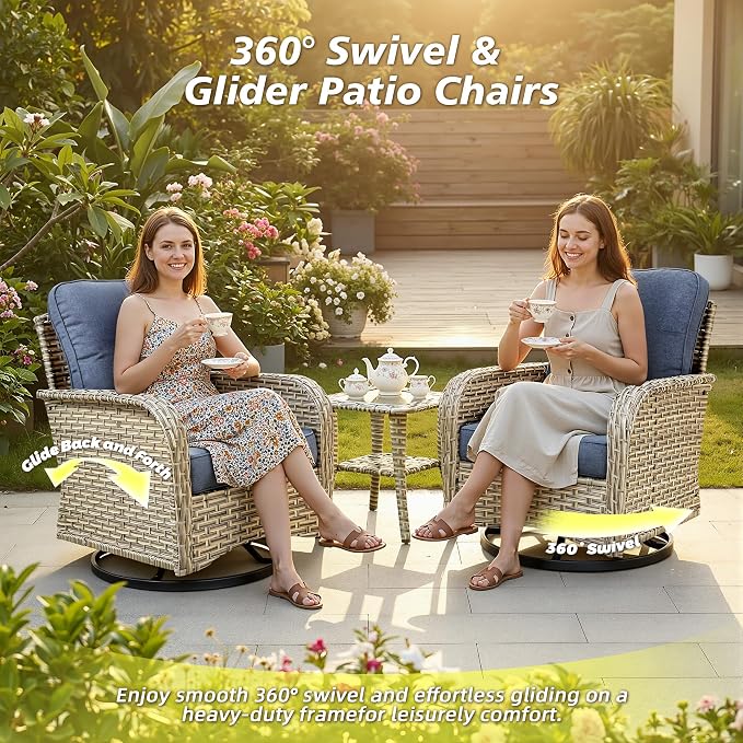 CAODOC 8-Piece Patio Furniture Set with L-Shape Sofa Chaise, Outdoor Sectional Couch Solar Table, Modern Modular Wicker Rattan Conversation Set