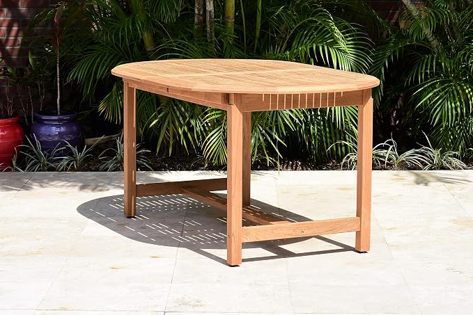 Amazonia Extendable Oval Newcastle Patio Dining Set, 7 Piece, Brown