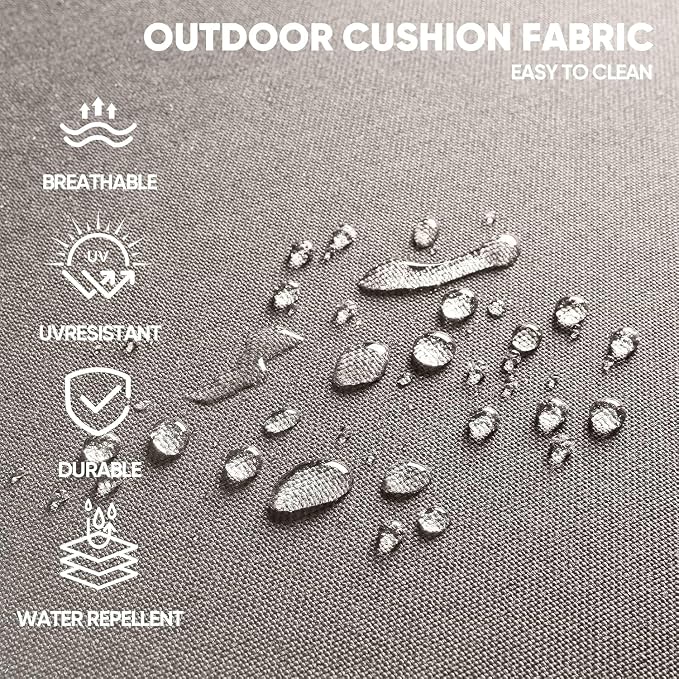Luxury Patio Furniture Set 10pcs with 6-inch Thick Cushion, Outdoor Furniture with Fire Pit Table, Swivel Chairs, Sofa, Side Table, Ottomans, Patio Set for Deck Yard Grey Wicker | Grey Cushions