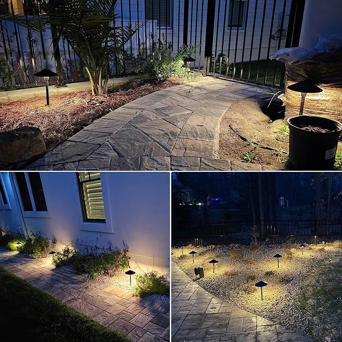 SUNVIE 3W Low Voltage Pathway Lights, 3000K Classic LED Aluminum 2-Pack | LED Landscape Path Lights, 12-24V AC/DC, IP65 Waterproof, 30in ETL Listed Wire, with Connectors, for Yard Garden Walkway