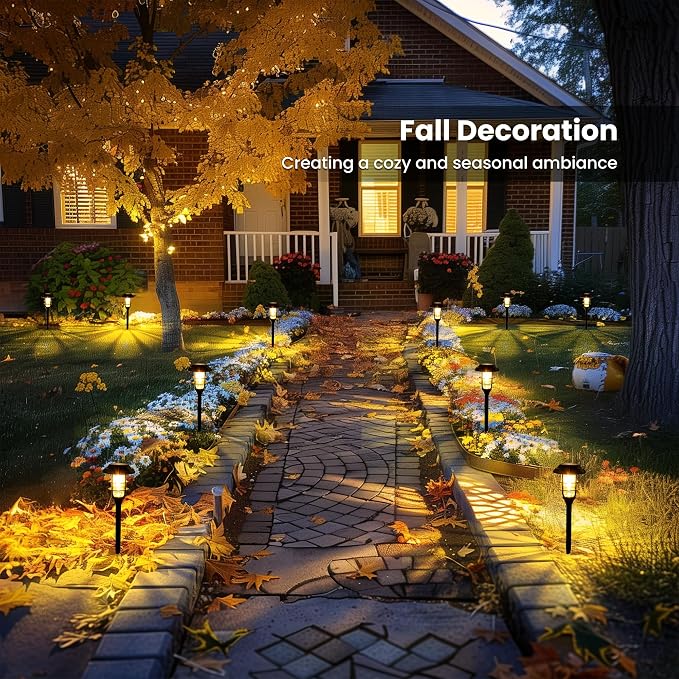 SOLPEX Solar Pathway Lights Waterproof Outdoor Lighting, 8 Pack Warm White | IP65 Waterproof, 10-12H Runtime, Auto On/Off, Tool-Free Install, Yard/Garden/Pathway/Patio/Walkway/Driveway