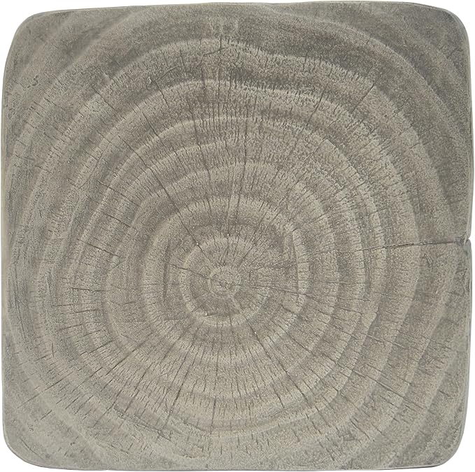 Lightweight Concrete Outdoor Side Table,Twist Shape Outdoor End Table, Wood-Like Texture Modern Small Accent Table for Patio Garden Balcony Porch Antique Gray 16" H