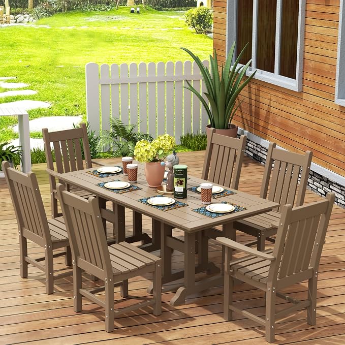 WestinTrends Malibu 71" Outdoor Patio Dining Table, Weathered Wood