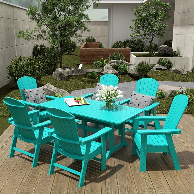 WestinTrends Malibu 71" Outdoor Patio Dining Table, Turquoise