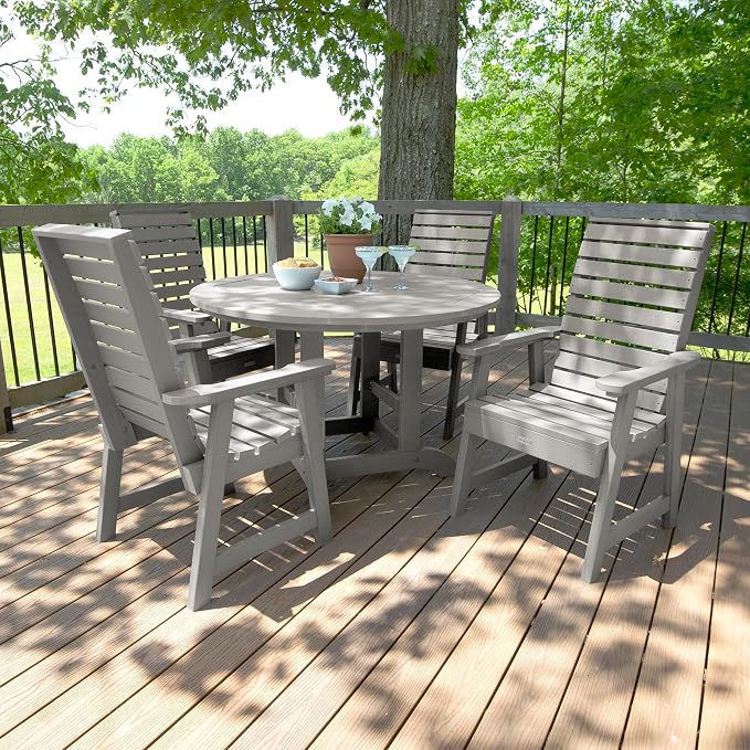 highwood Weatherly 5-Piece Round Dining Set, Harbor Gray