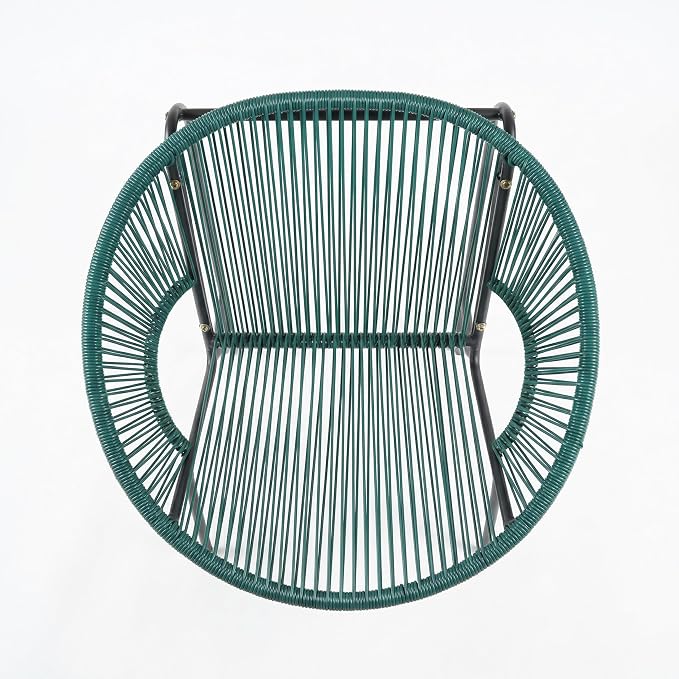 Christopher Knight Home Dessa 3 Piece Patio Furniture Set, Wicker Patio Loveseat Sofa and Accent Chair Set of 2, Metal Double Papasan Chair, Teal
