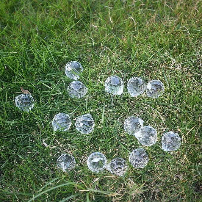 MerryNine Clear Crystal Sun Catcher Suncatcher Prism Ball Windows Hanging | 20 Pieces, 0.8"/20mm, Rainbow Maker, Crystal Beads, for Feng Shui, Home Room Decor, Indoor Windows, for Gift, DIY