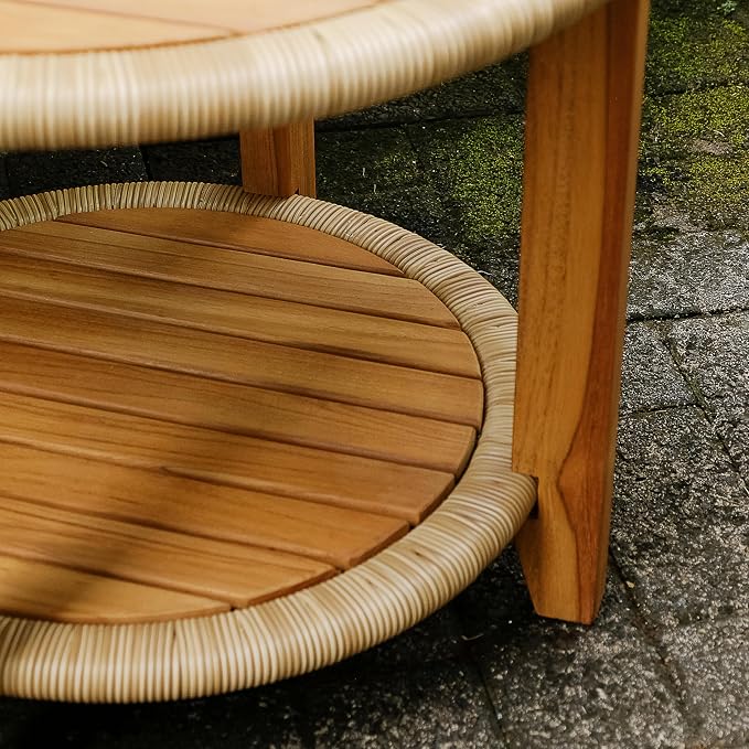 Cambridge Casual Marrakesh Teak Wood 3-Piece Rocking Conversation Set with Honey Twist Wicker