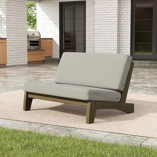 Pia Ricoo 1-Piece Patio Furniture Set, Outdoor Loveseat with 4.5-Inch Thick Cushions, All-Weather Outdoor Sofa for Backyard, Deck, Lawn - Light Camel