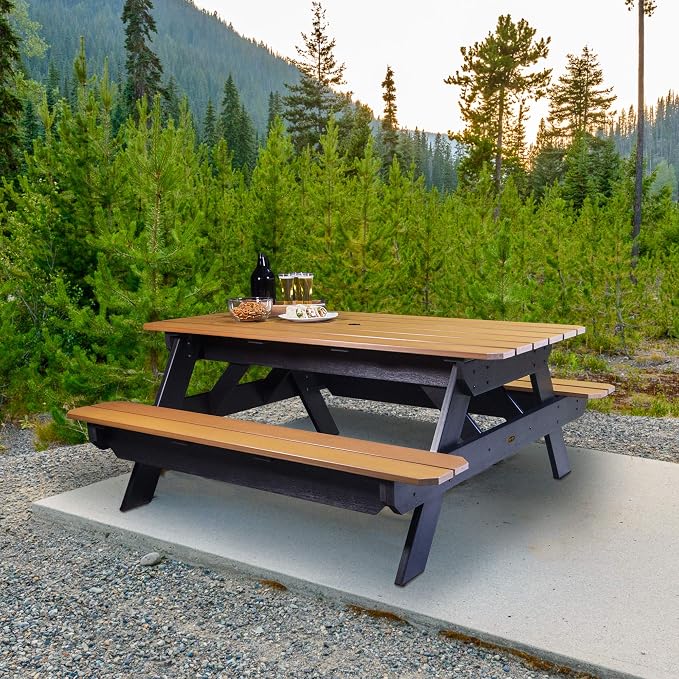 Highwood Professional Commercial Grade National Picnic Table, Saddle