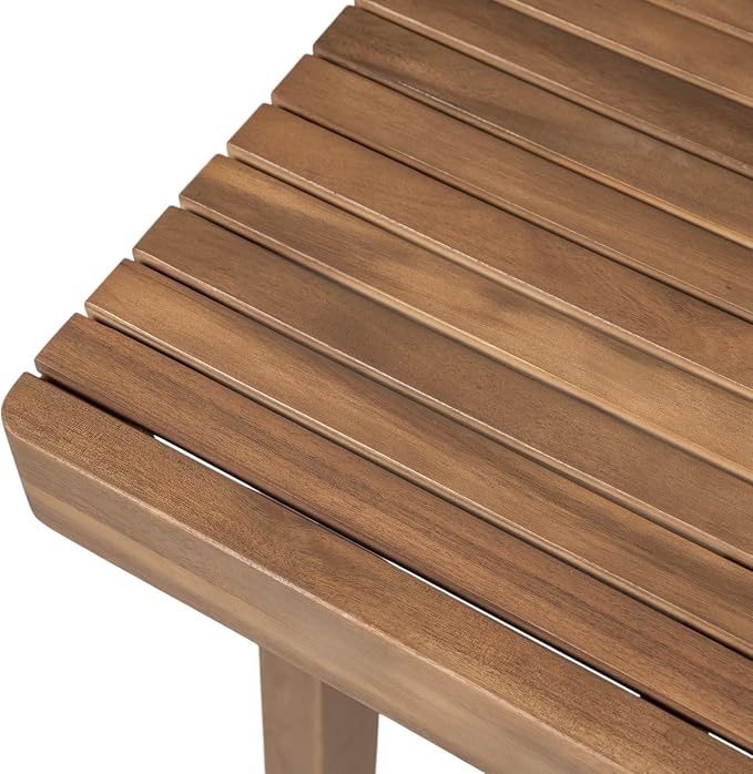 Christopher Knight Home Hobson Acacia Wood Outdoor Dining Table for 6, Wooden Patio Farmhouse Dining Table, Rectangle Slatted Top for Outdoor Gatherings, Natural Brown