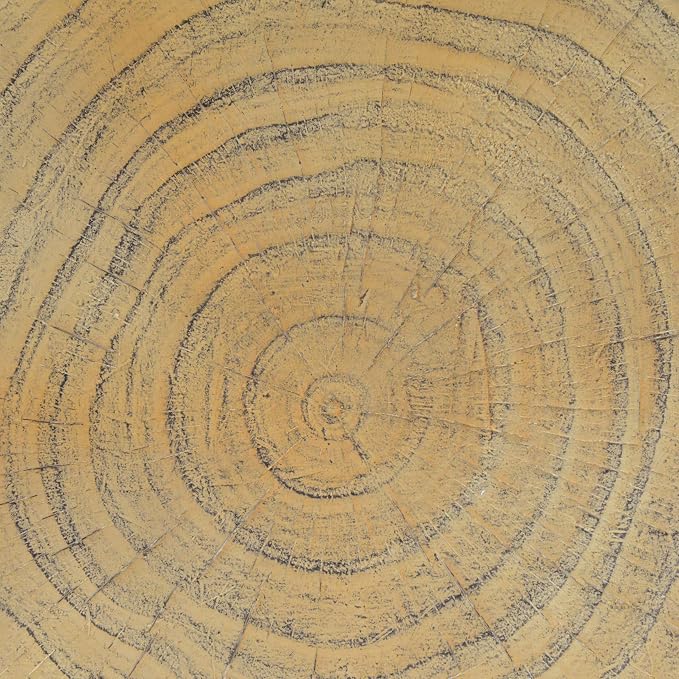 Patio Faux Concrete Side Table Outdoor Faux Wood End Table, Round Outdoor Accent Tables, Garden Stool Plant Stand for Porch, Backyard Natural Wood