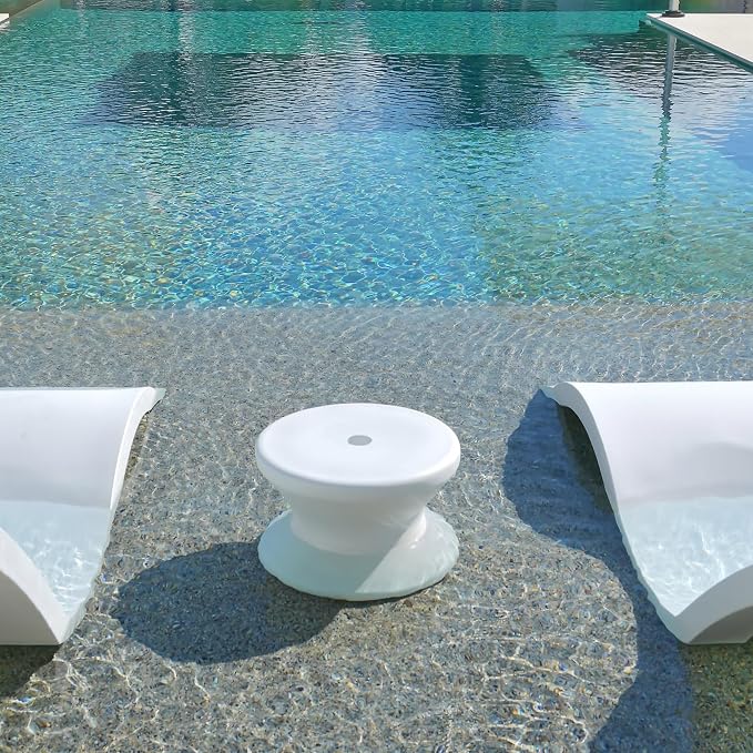 Ledge Lounger in-Pool Side Table with Umbrella Hole (Sandstone)