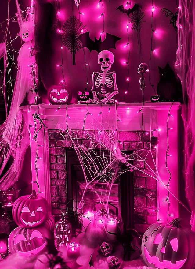 2 Pack Purple Halloween Mini Lights, 10 Feet 50 Count Mini String Lights | Total 100 Count Incandescent Bulb, Connectable Halloween Light for Haunted House Ghost Party Holiday Window Indoor Decoration