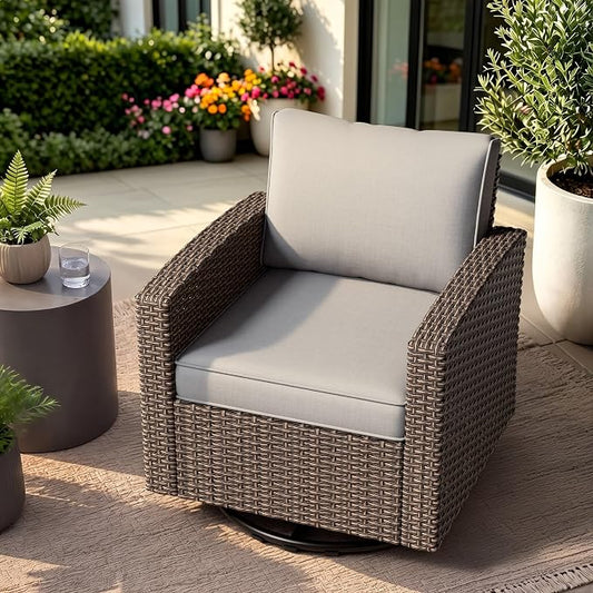 Patio Furniture Set - All-Weather - 1 Piece Wicker Outdoor Patio Conversation Set, Modular Rattan Sectional Sofa for Backyard, Garden, Patio, Poolside