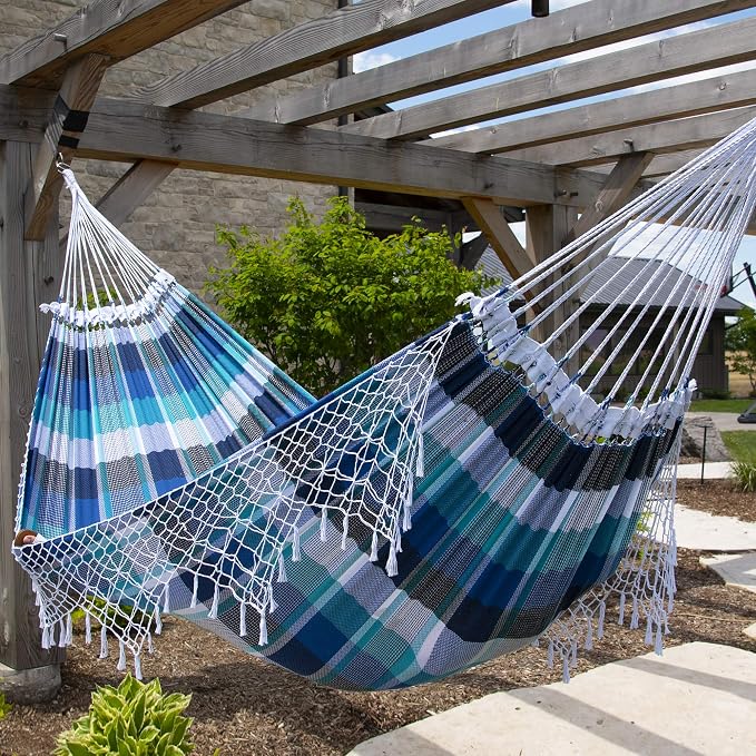 Vivere Authentic Brazilian Cotton Hammock - 450 lb Capacity (Marina)